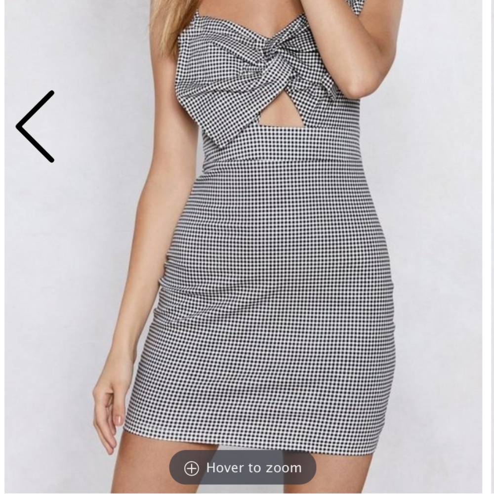 NASTY GAL - Bow Gingham Dress NWOT